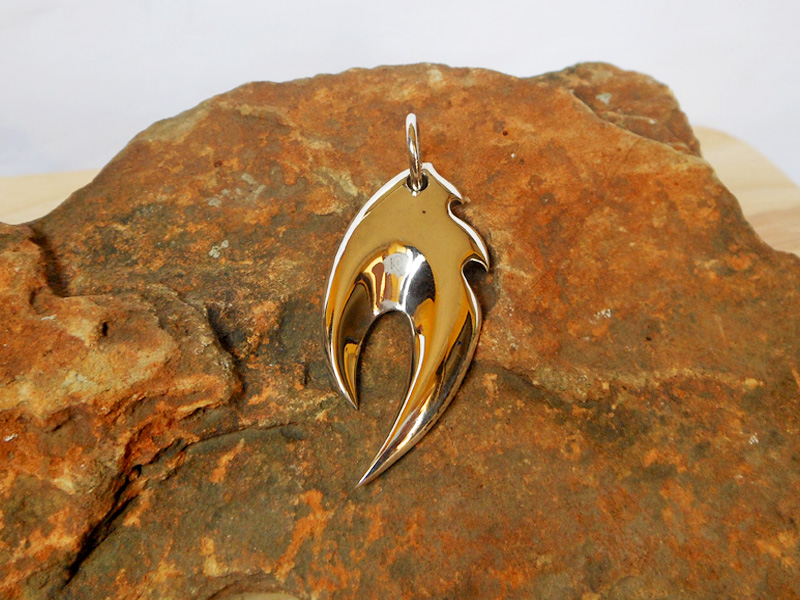 Handmade 925 Sterling Silver Fire Flame Pendant - Unique Unisex Jewelry | Sup Silver - Image 2