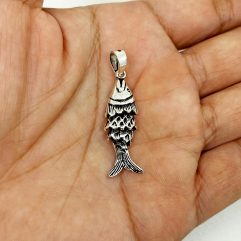 Handmade 3D Movable Fish Charm - 925 Sterling Silver Ocean Themed Jewelry