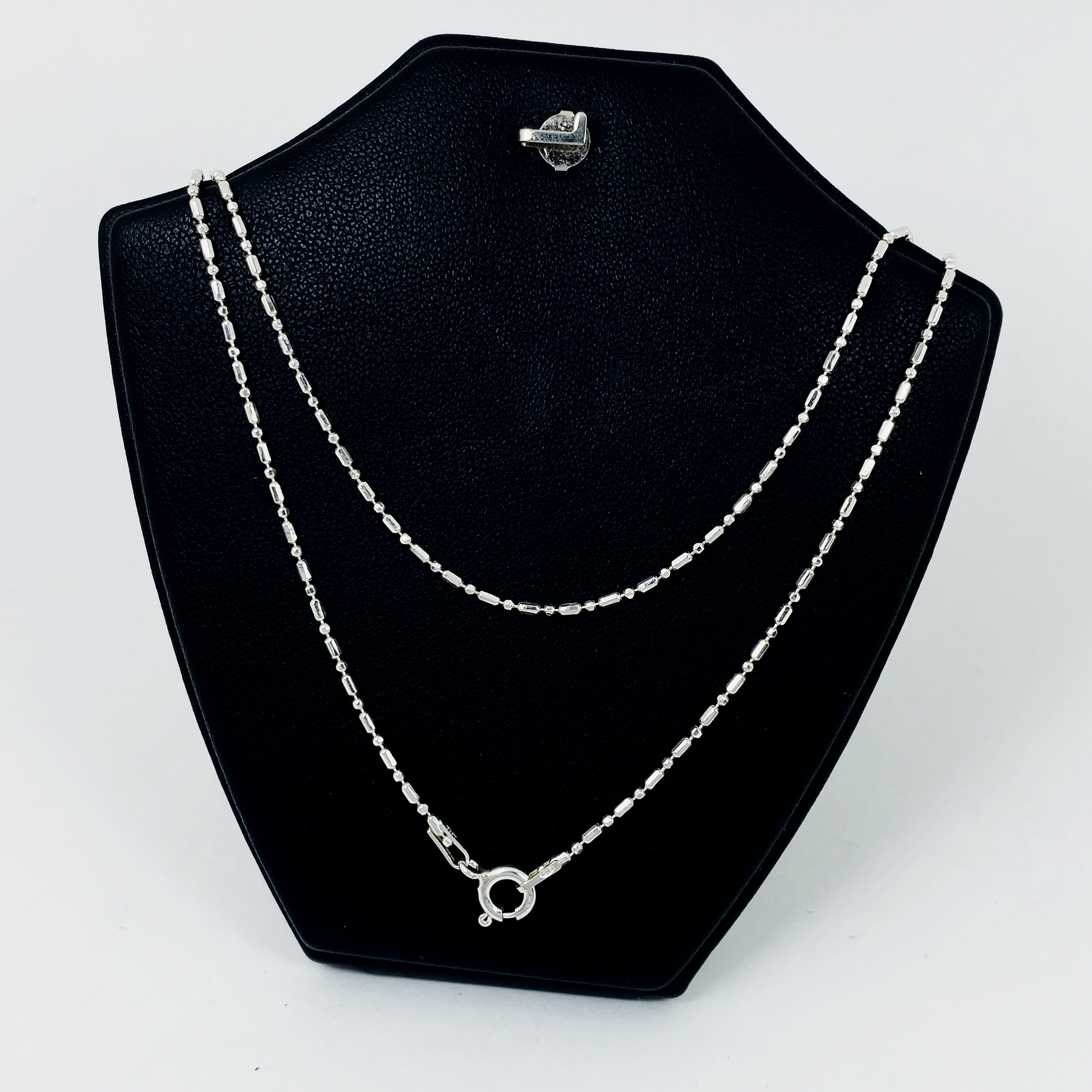 Handmade Minimalist Fancy Cutting Beads Chain Necklace - 925 Sterling Silver for Her - Image 2