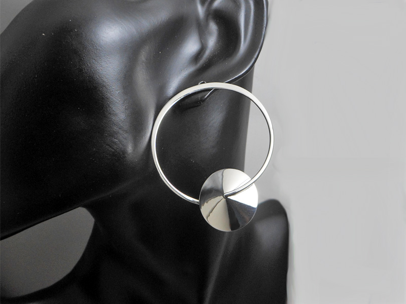 Handmade 925 Sterling Silver Spinning Saturn Drop Earrings – Large 53mm Statement Studs - Image 7