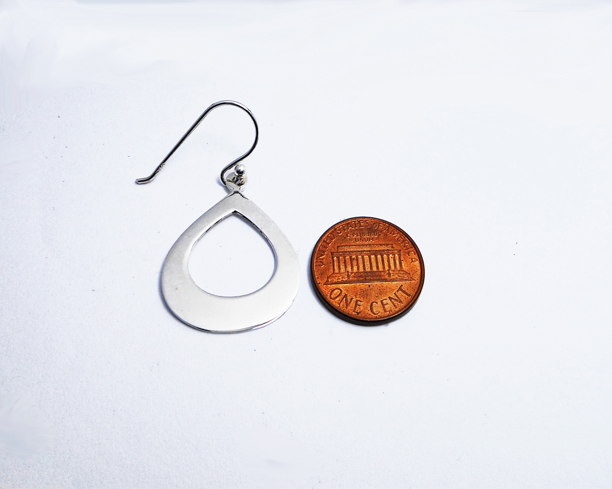Handmade 925 Sterling Silver Elongated Oval Drop Earrings – Minimalist Dangle Earrings - Image 2