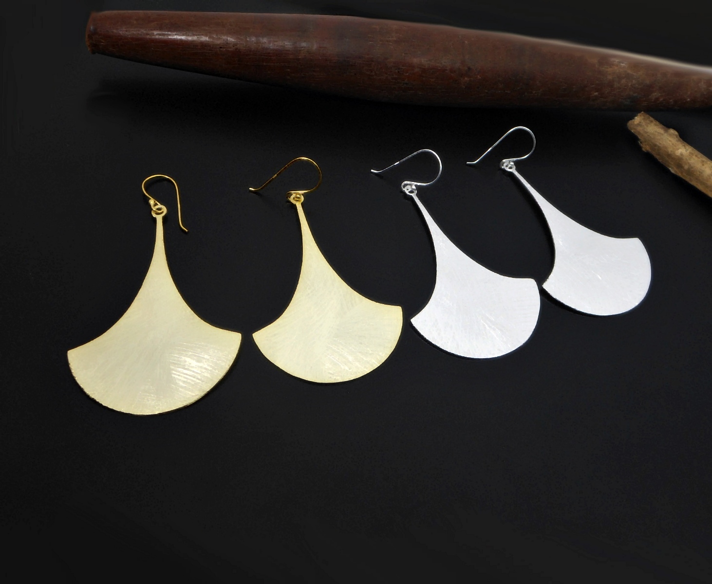 Handmade 925 Sterling Silver Sandy Textured Bell Flower Dangle Earrings – Symbolic Statement Jewelry - Image 2