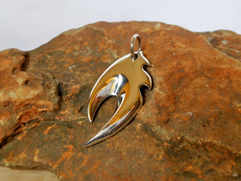 Handmade 925 Sterling Silver Fire Flame Pendant - Unique Unisex Jewelry | Sup Silver - Image 3