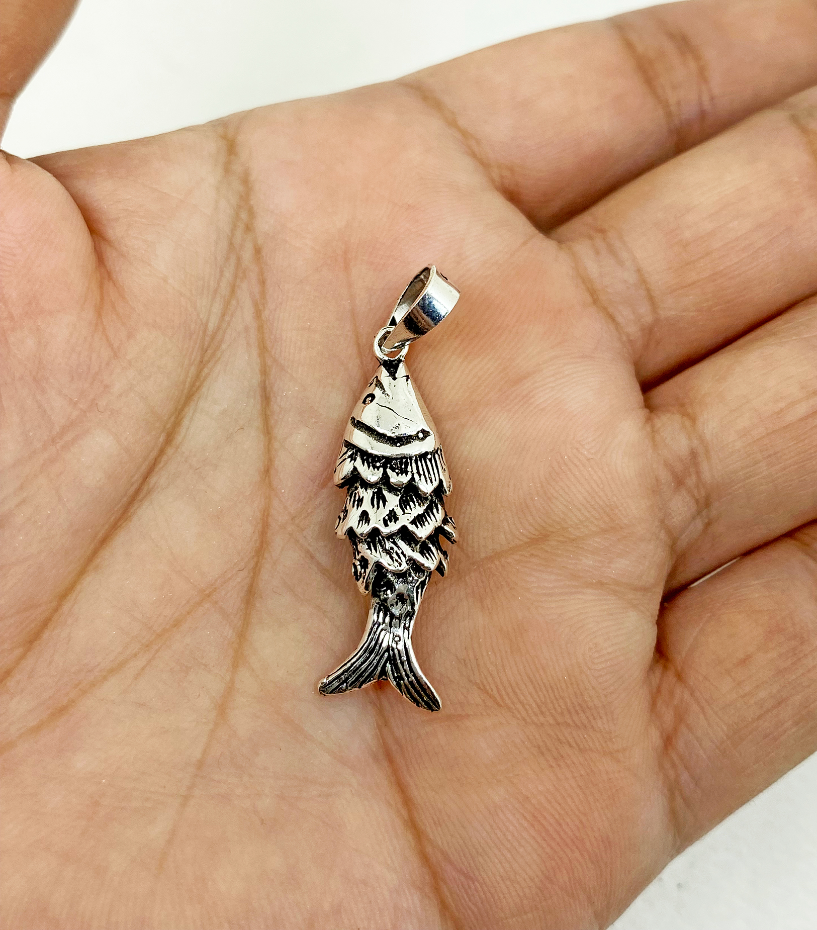 Handmade 3D Movable Fish Charm - 925 Sterling Silver Ocean Themed Jewelry - Image 3