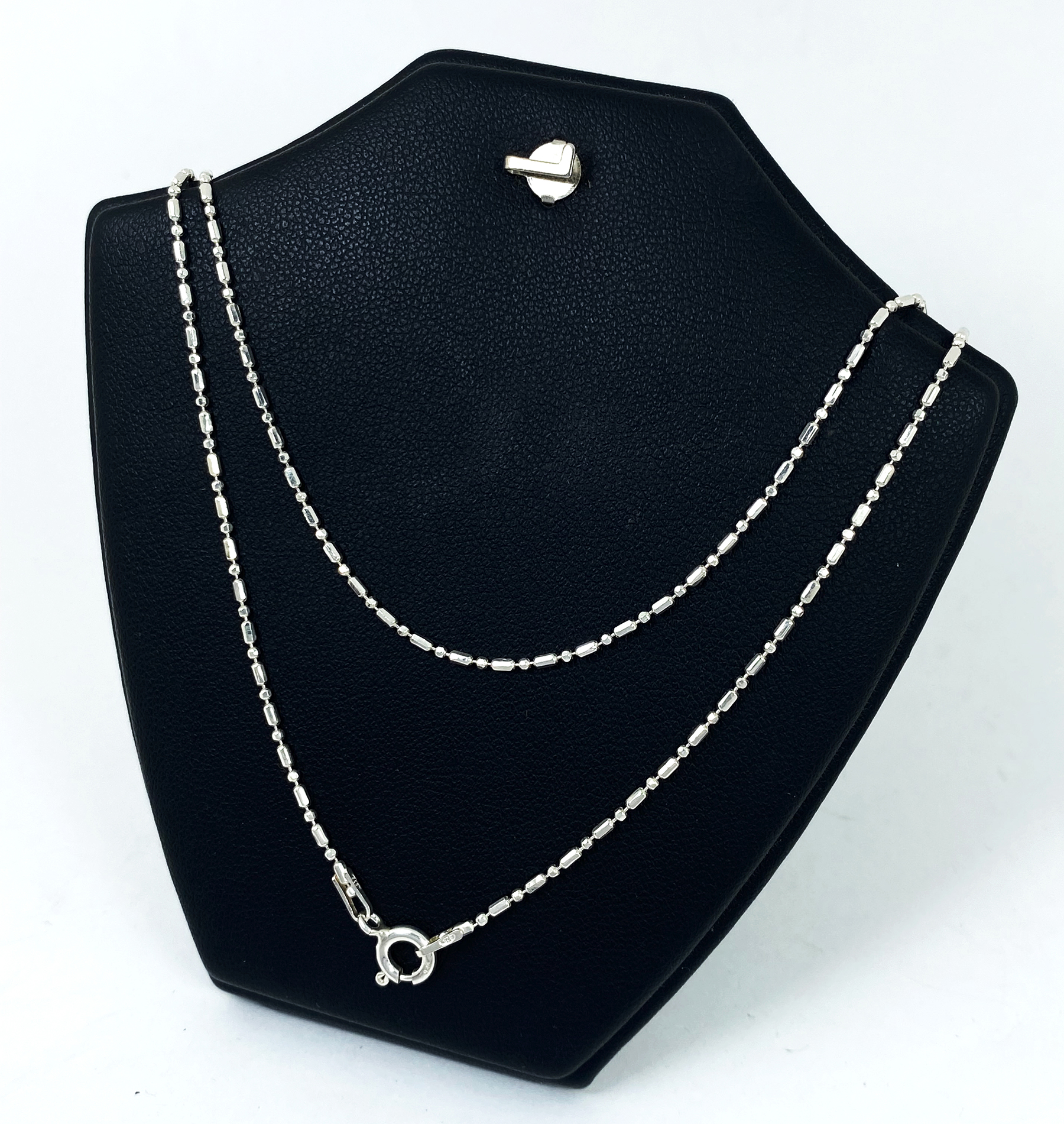Handmade Minimalist Fancy Cutting Beads Chain Necklace - 925 Sterling Silver for Her - Image 3