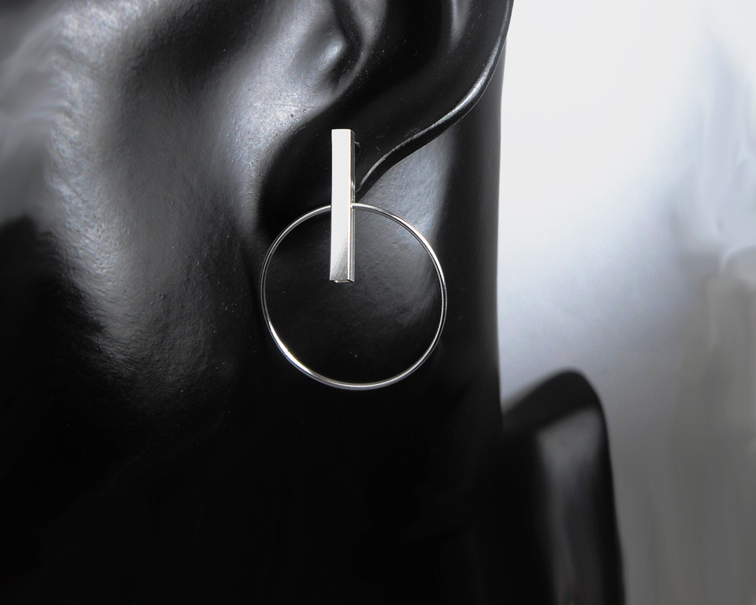 Handmade 925 Sterling Silver Circle Dangle Stud Earrings – Modern Geometric Hoop Drop Jewelry - Image 3