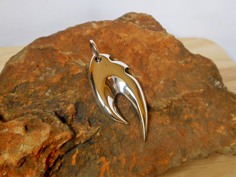 Handmade 925 Sterling Silver Fire Flame Pendant - Unique Unisex Jewelry | Sup Silver - Image 4