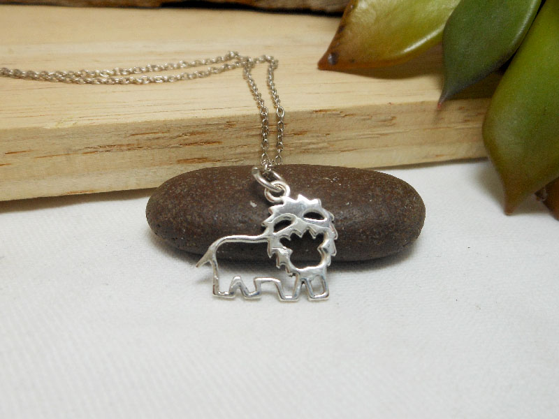 Handmade 925 Sterling Silver Cutout Lion Pendant Necklace - Safari Jewelry Gifts - Image 4