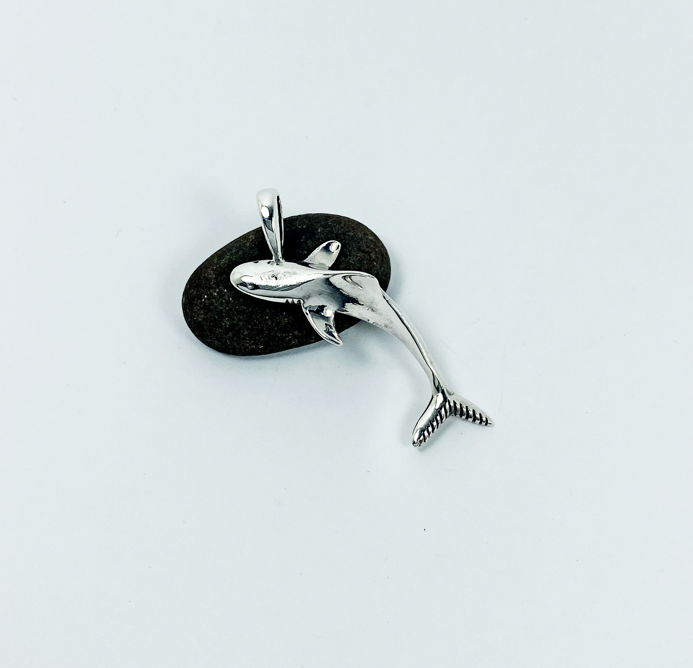 Handmade 3D Solid 925 Sterling Silver Shark Pendant - Nautical Jewelry Gift - Image 4