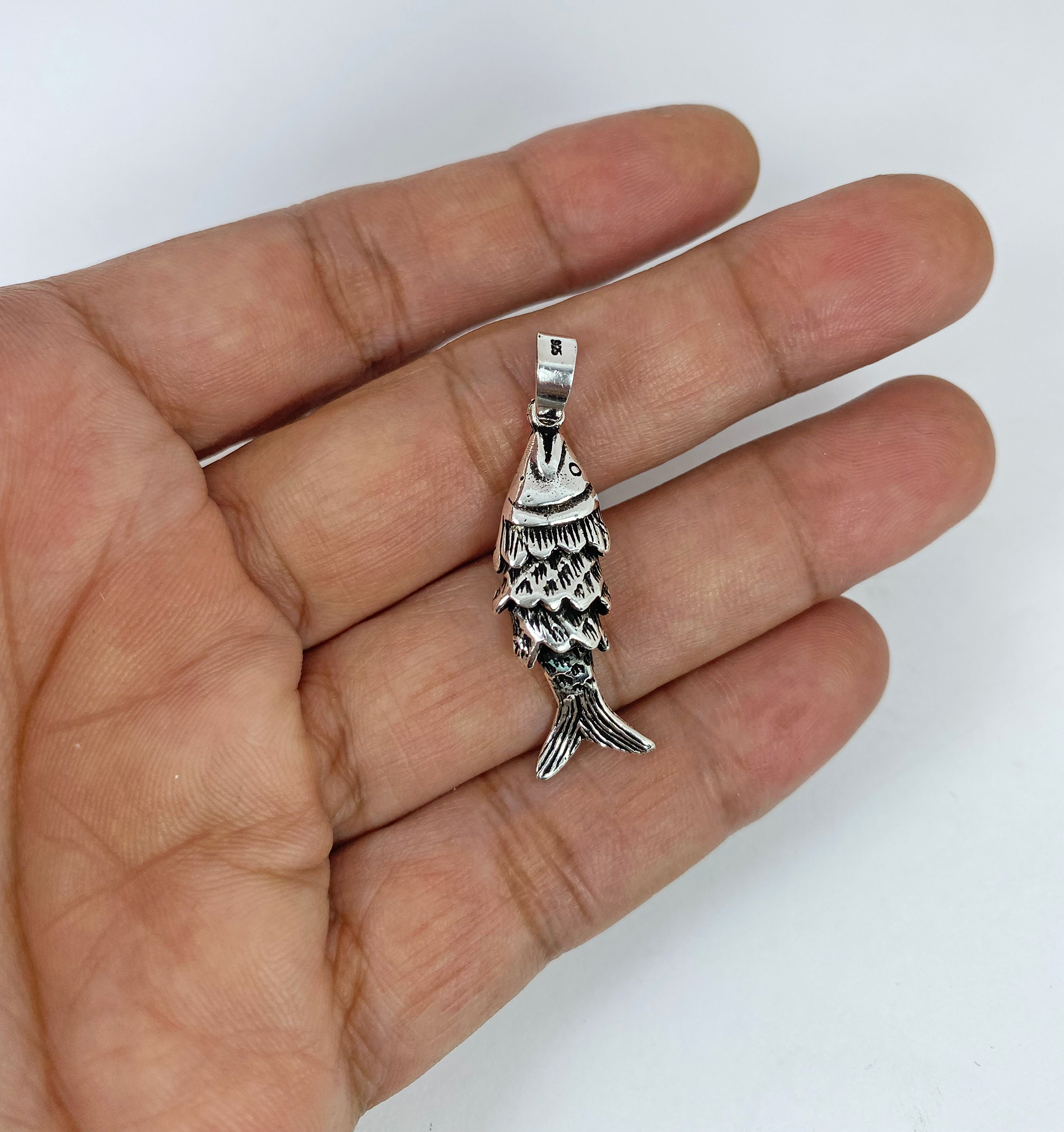 Handmade 3D Movable Fish Charm - 925 Sterling Silver Ocean Themed Jewelry - Image 4