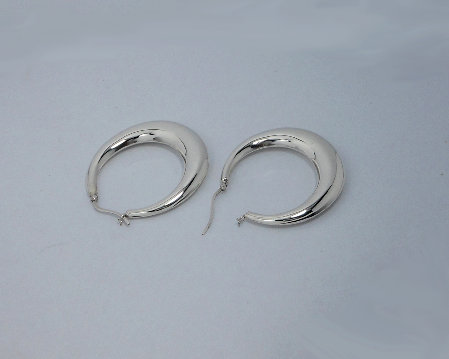 Handmade 925 Sterling Silver Large Puffy Round Hoop Earrings – 50mm Chunky Silver Hoops - Image 4