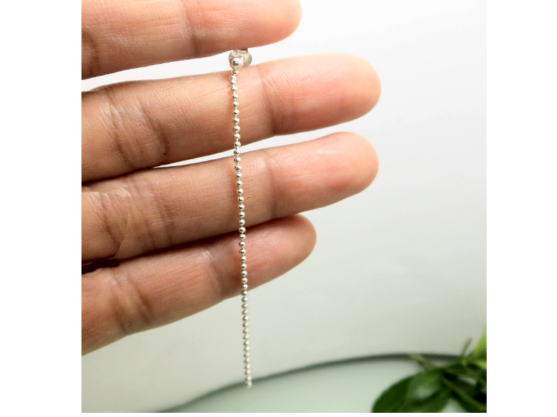Handmade 925 Sterling Silver Bead Chain Drop Earrings – Minimalist Dangle Jewelry - Image 4