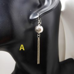 Handmade 925 Sterling Silver Polished Bead & Chain Tassel Drop Earrings – Statement Dangle Jewelry