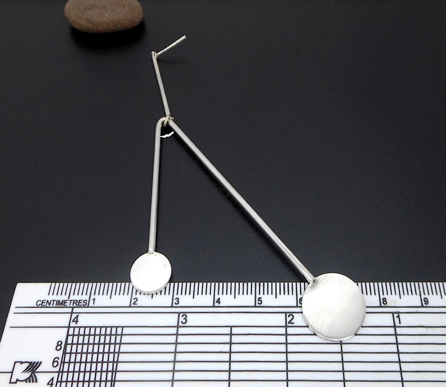 Handmade 925 Sterling Silver Mismatched Dangle Earrings – Modern Geometric Statement Jewelry - Image 4