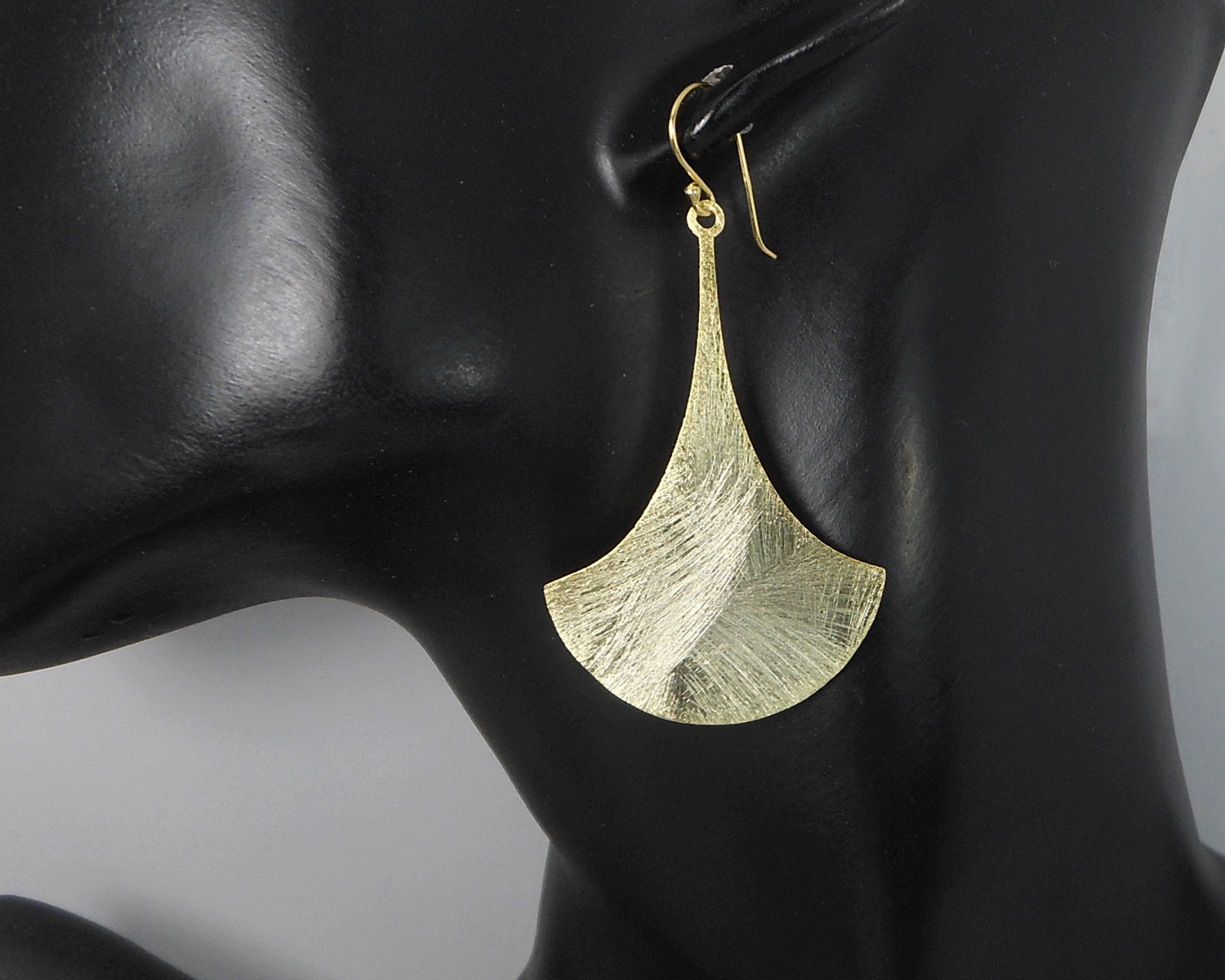 Handmade 925 Sterling Silver Sandy Textured Bell Flower Dangle Earrings – Symbolic Statement Jewelry - Image 4