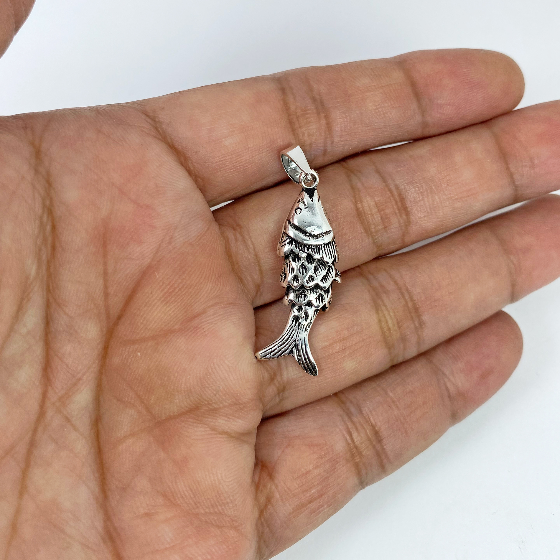 Handmade 3D Movable Fish Charm - 925 Sterling Silver Ocean Themed Jewelry - Image 5