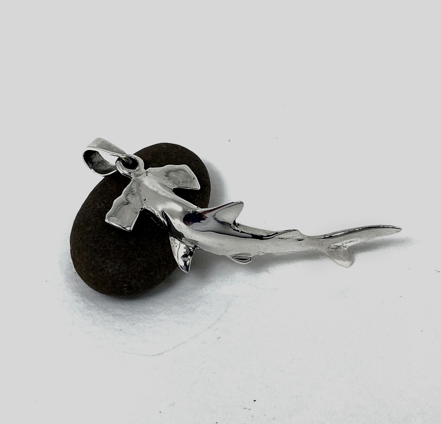 3D Hammerhead Shark Pendant, Handmade Unisex Pendant, 925 Silver Aquarium Gifts. - Image 5