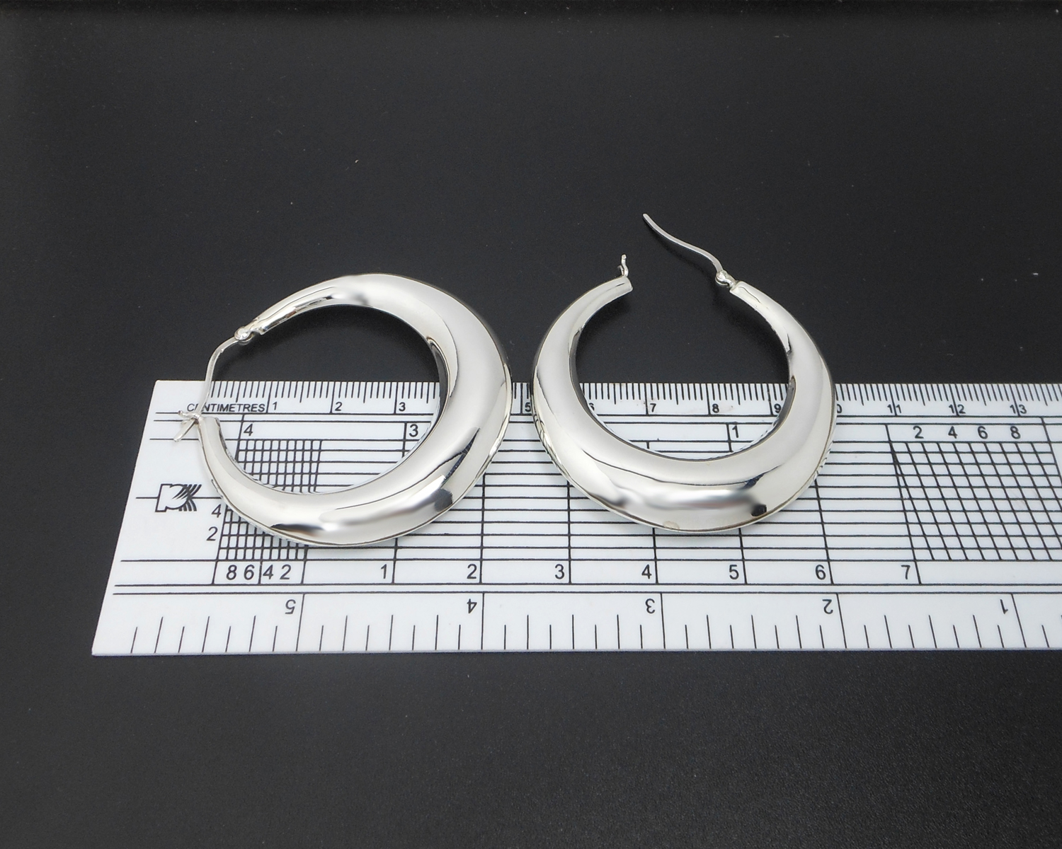 Handmade 925 Sterling Silver Large Puffy Round Hoop Earrings – 50mm Chunky Silver Hoops - Image 5