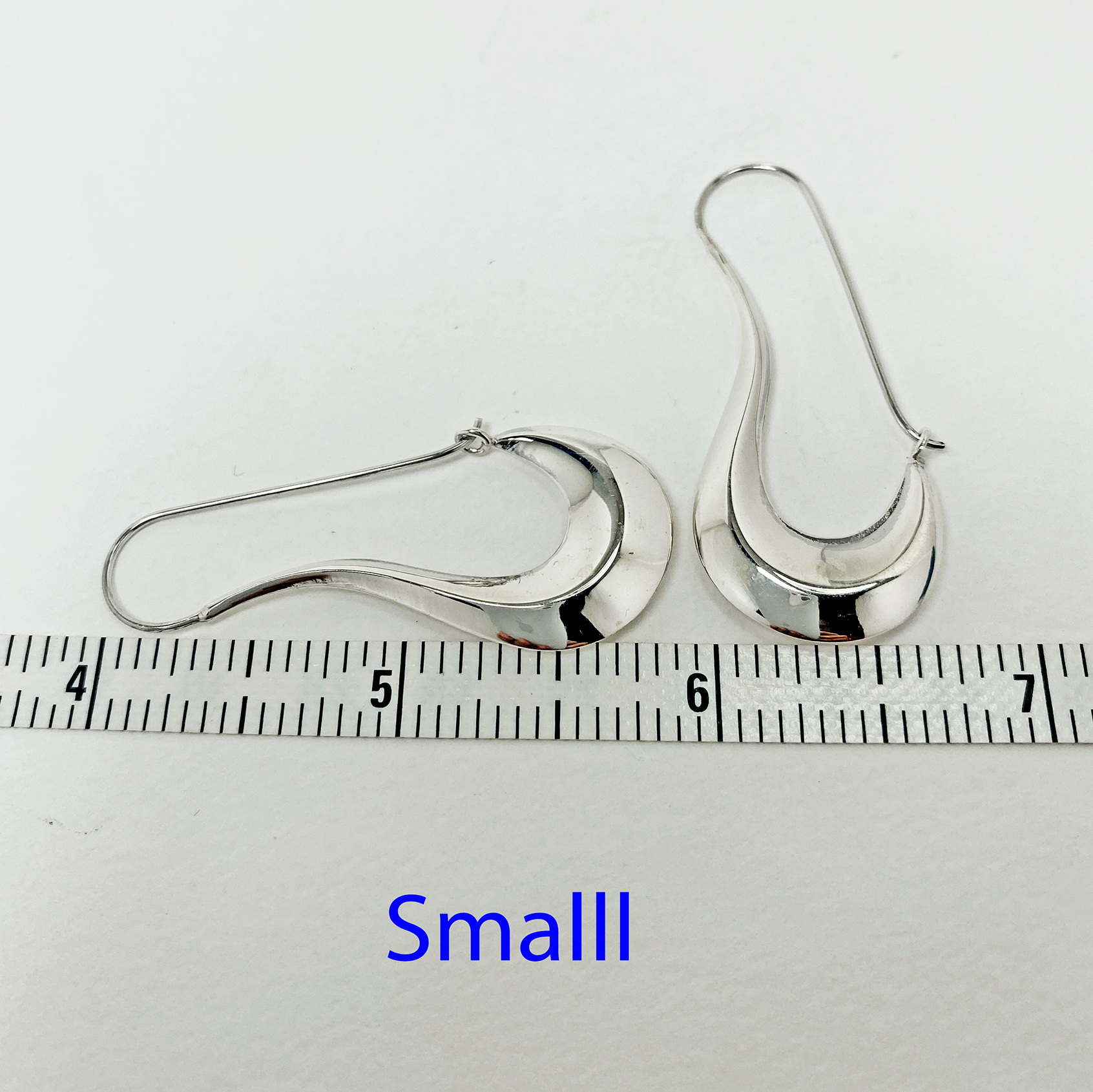 925 Sterling Silver Puffy Pipe Dangle Hoops –Handmade Sculptural Earrings - Image 5
