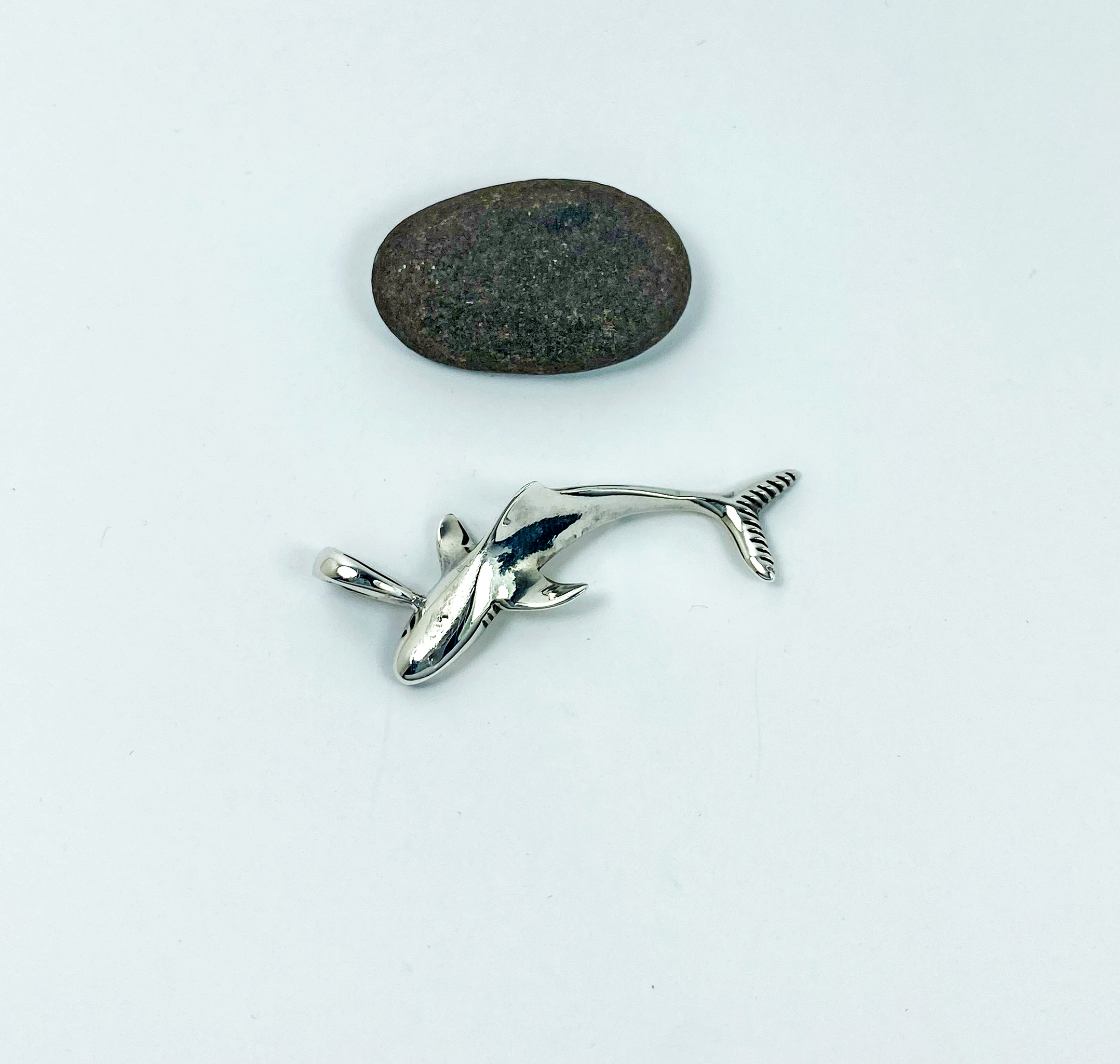 Handmade 3D Solid 925 Sterling Silver Shark Pendant - Nautical Jewelry Gift - Image 6