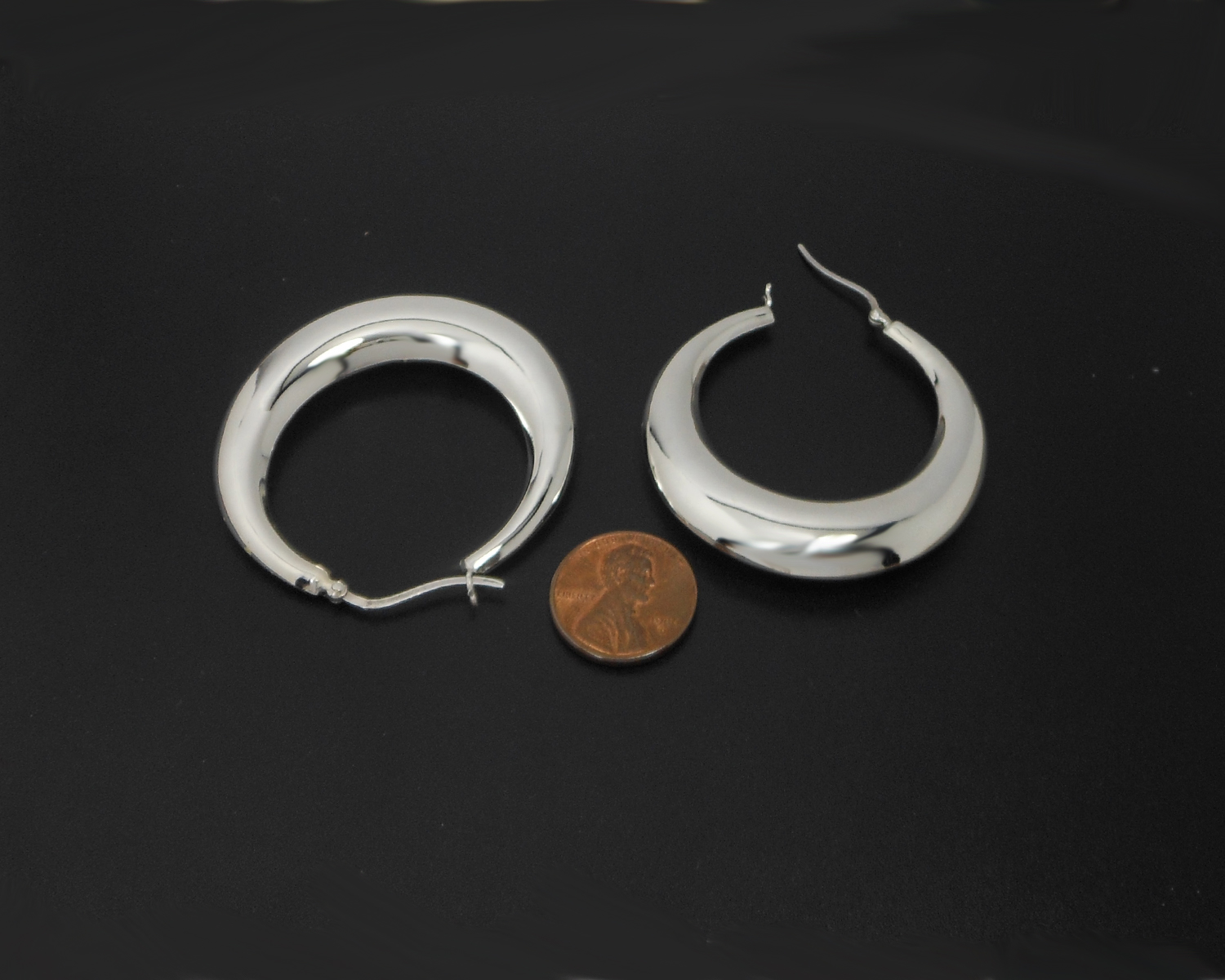 Handmade 925 Sterling Silver Large Puffy Round Hoop Earrings – 50mm Chunky Silver Hoops - Image 6