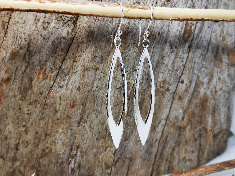 Handmade 925 Sterling Silver Open Leaf Drop Earrings – Long 55mm Dangle Earrings - Image 6