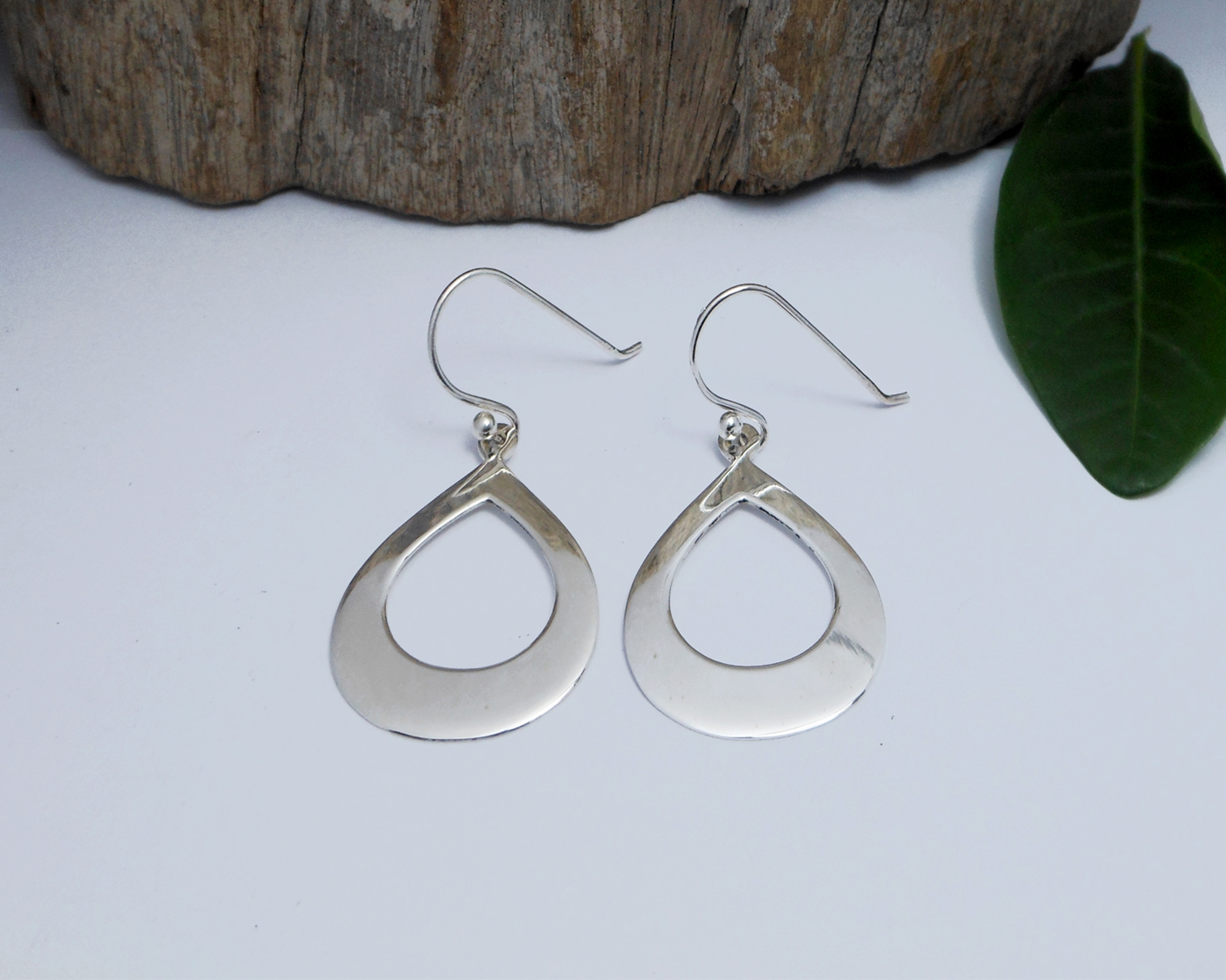 Handmade 925 Sterling Silver Elongated Oval Drop Earrings – Minimalist Dangle Earrings - Image 6