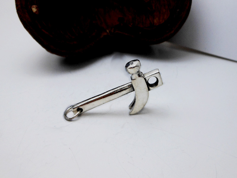 Handmade 925 Sterling Silver Hammer Pendant - Unisex 3D Tool Charm | Sup Silver