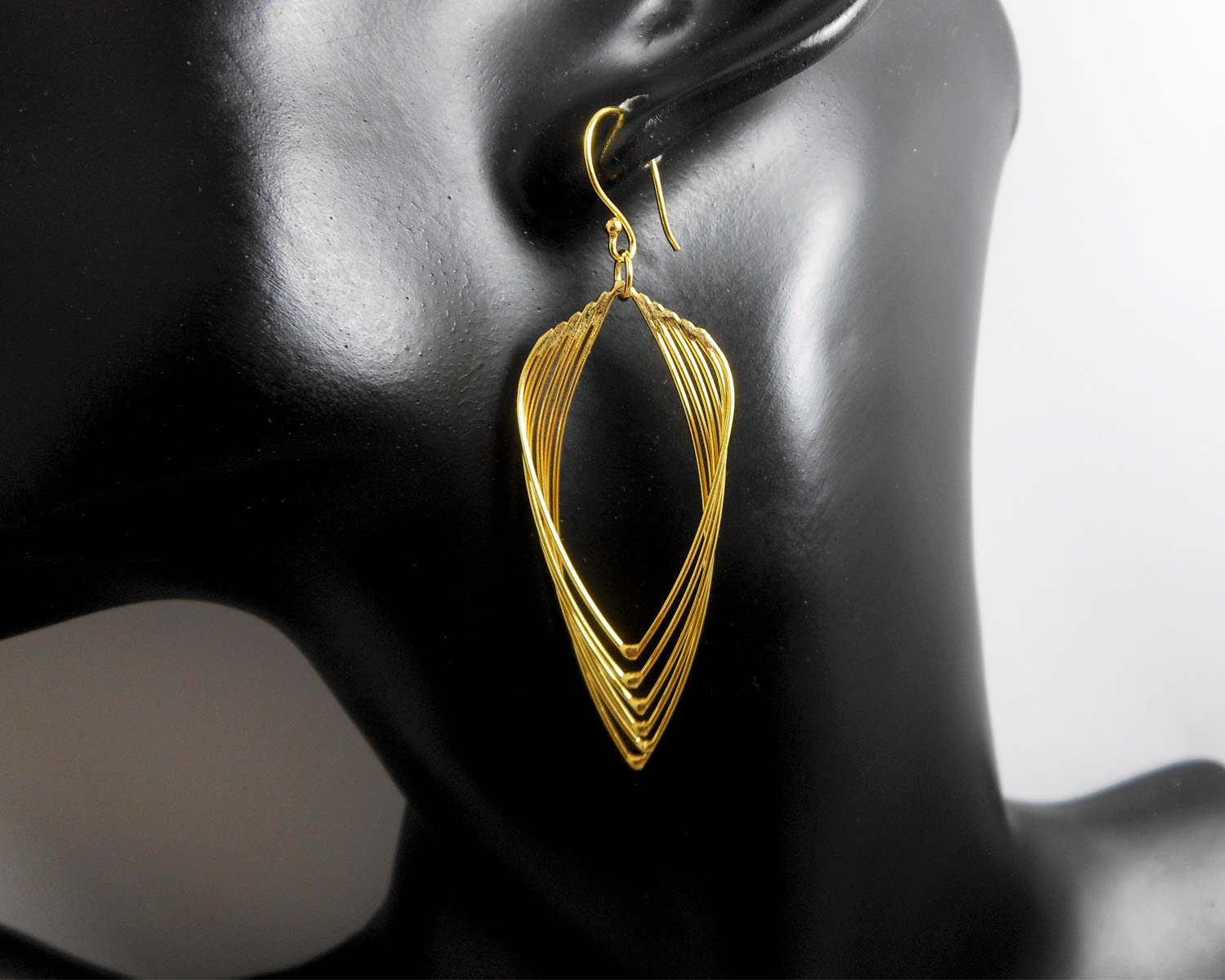 Handmade 925 Sterling Silver Multi-Layered Leaf Drop Earrings – Contemporary Geometric Jewelry - Image 6