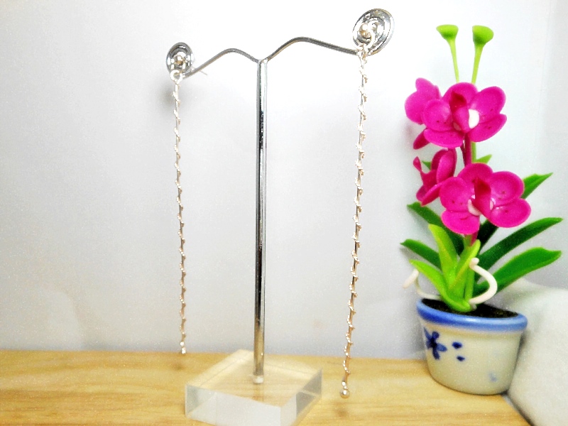Handmade 925 Sterling Silver Long Bar Dangle Earrings – Minimalist Statement Studs - Image 6