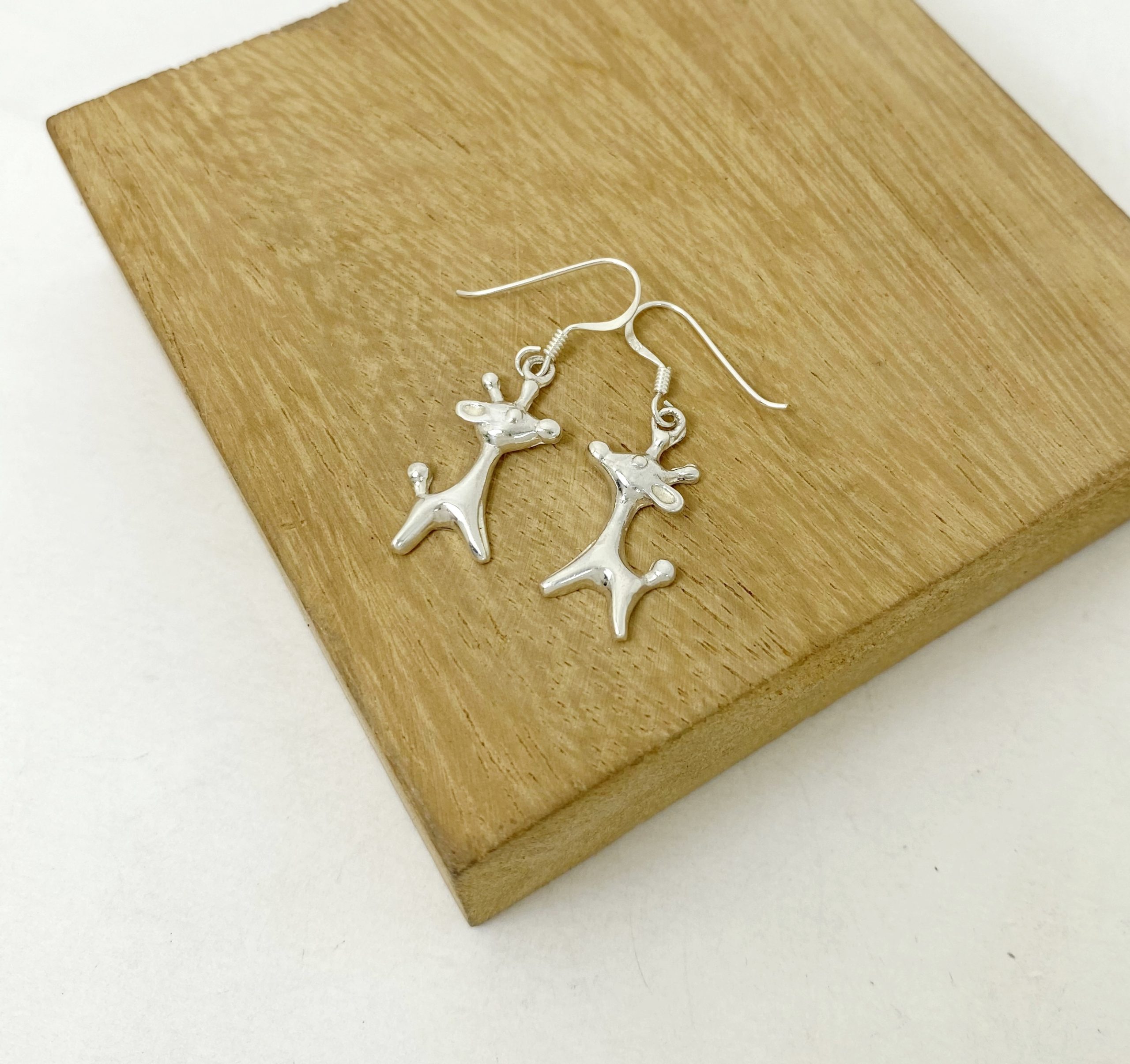 Handmade 925 Sterling Silver Solid Giraffe Dangle Earrings – Cute Animal Lover Jewelry - Image 6
