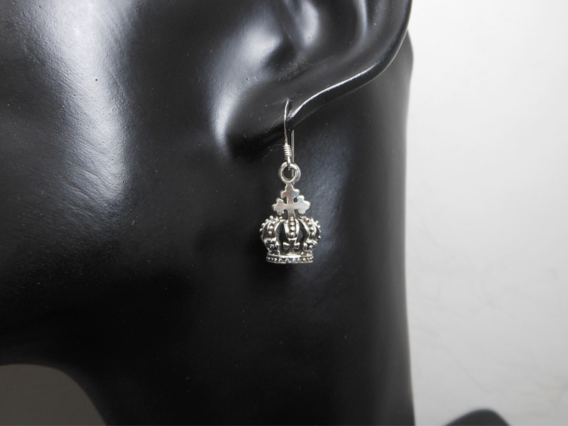 Handmade 925 Sterling Silver Small Textured Royal Crown Dangle Earrings – Vintage Regal Jewelry - Image 6