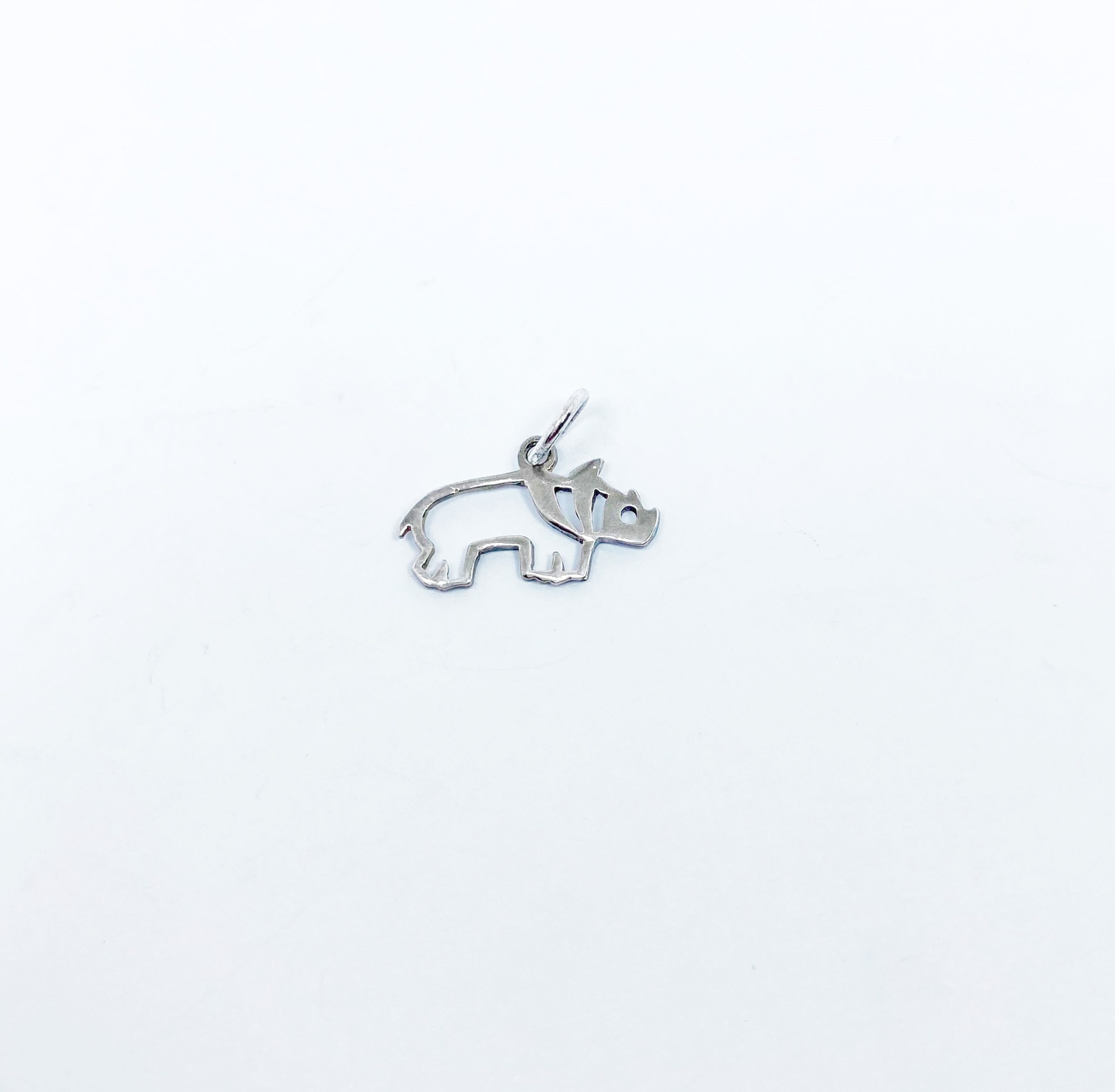 925 Sterling Silver Cut Out Rhino Pendant Necklace, Handmade Safari Jewelry Gifts - Image 7