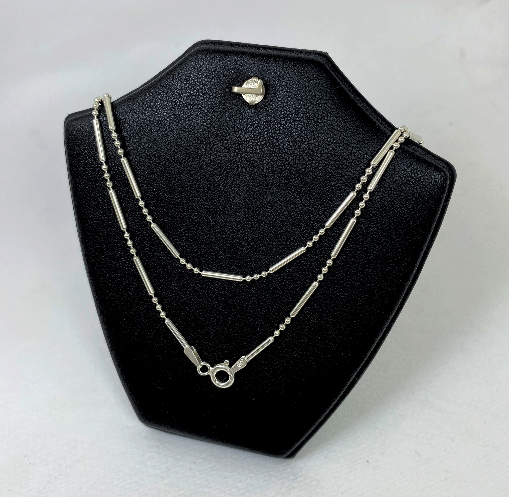 Handmade 925 Sterling Silver Bar and Bead Chain Necklace - Minimalist Dainty Jewelry - Image 7