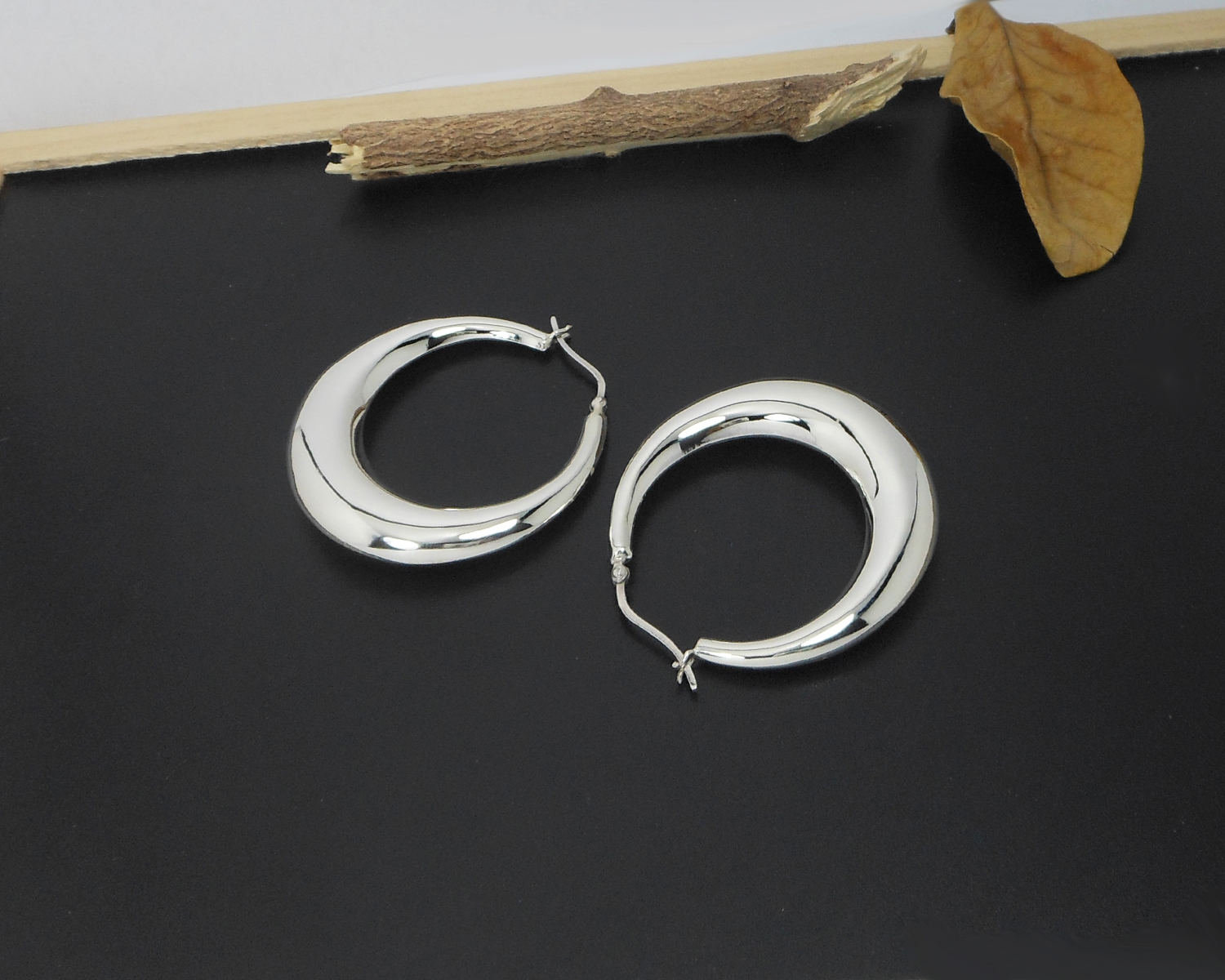 Handmade 925 Sterling Silver Large Puffy Round Hoop Earrings – 50mm Chunky Silver Hoops - Image 7
