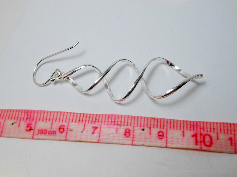 Handmade 925 Sterling Silver Spiral Dangle Earrings – Modern Twist Drop Jewelry - Image 7