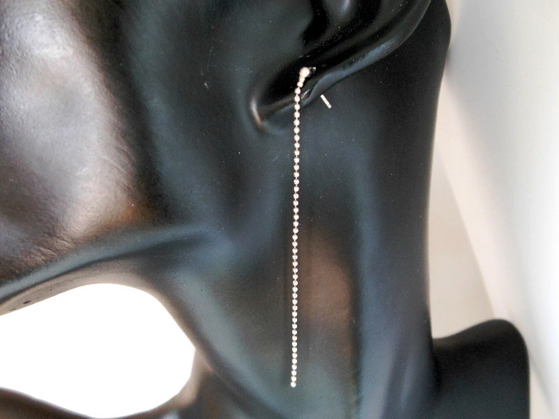 Handmade 925 Sterling Silver Bead Chain Drop Earrings – Minimalist Dangle Jewelry