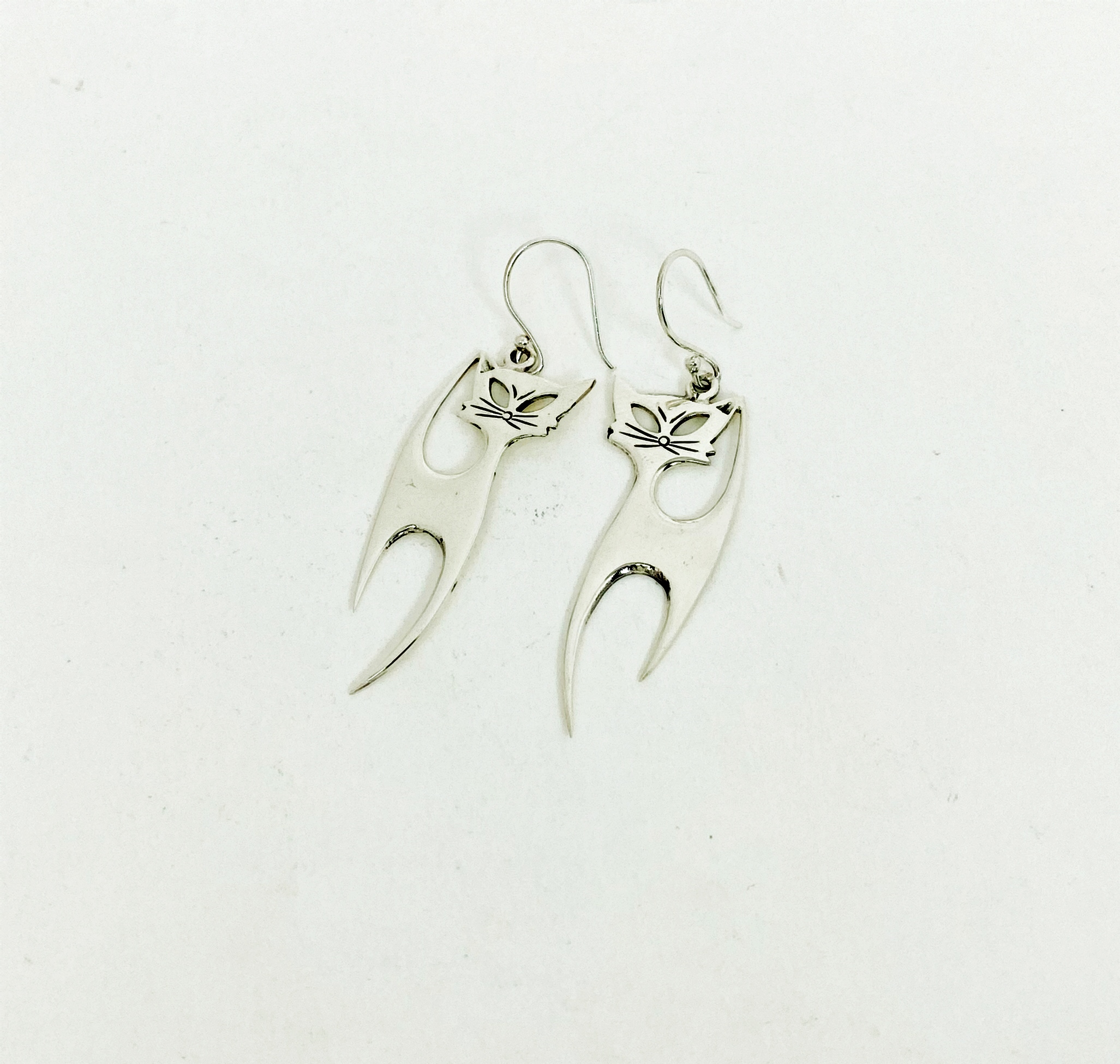 Handmade 925 Sterling Silver Long Cat Dangle Earrings – Cute Cat Lover Statement Jewelry - Image 7