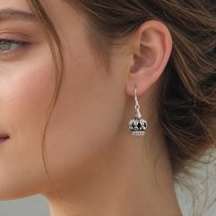 Handmade 925 Sterling Silver Small Textured Royal Crown Dangle Earrings – Vintage Regal Jewelry