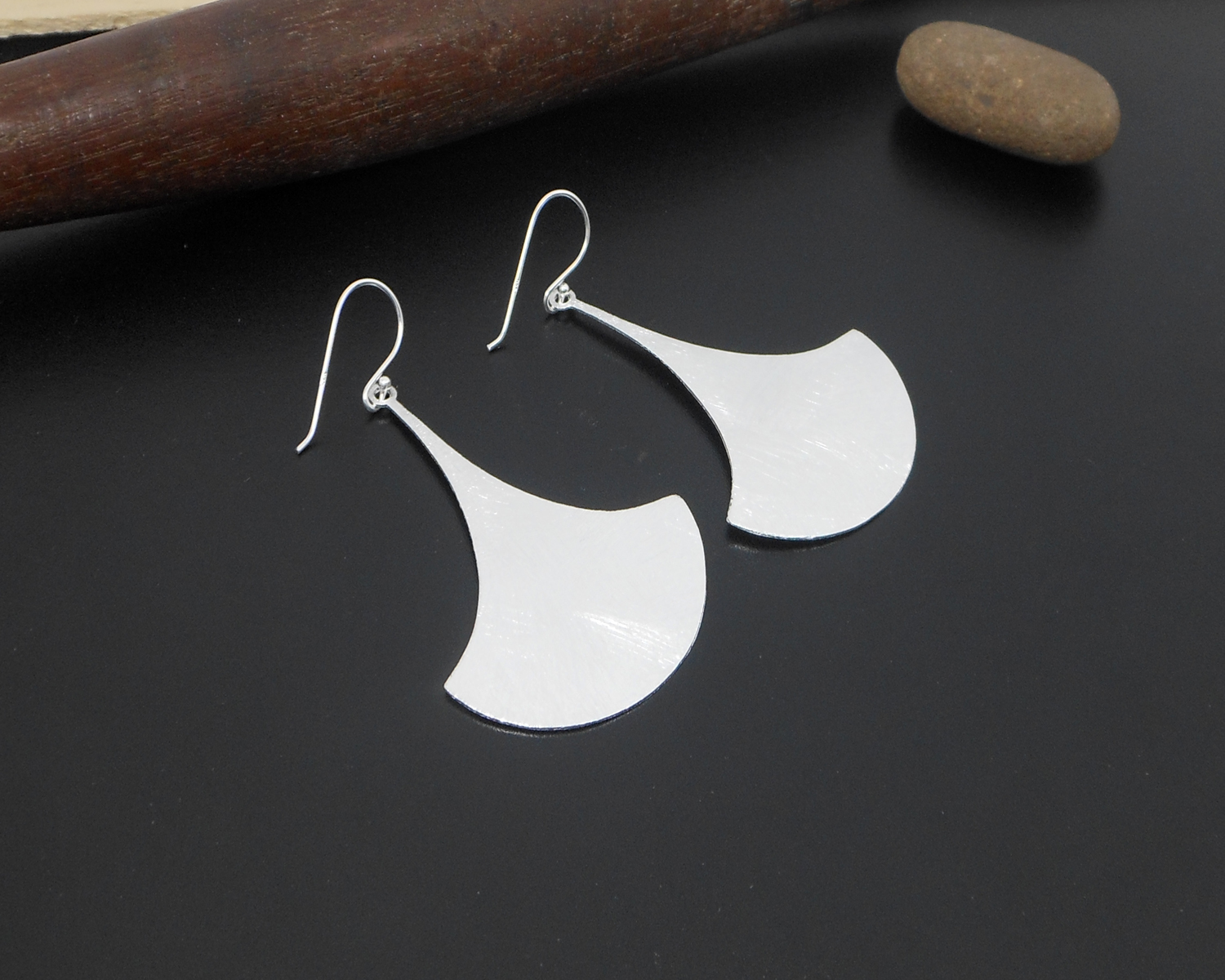 Handmade 925 Sterling Silver Sandy Textured Bell Flower Dangle Earrings – Symbolic Statement Jewelry - Image 7