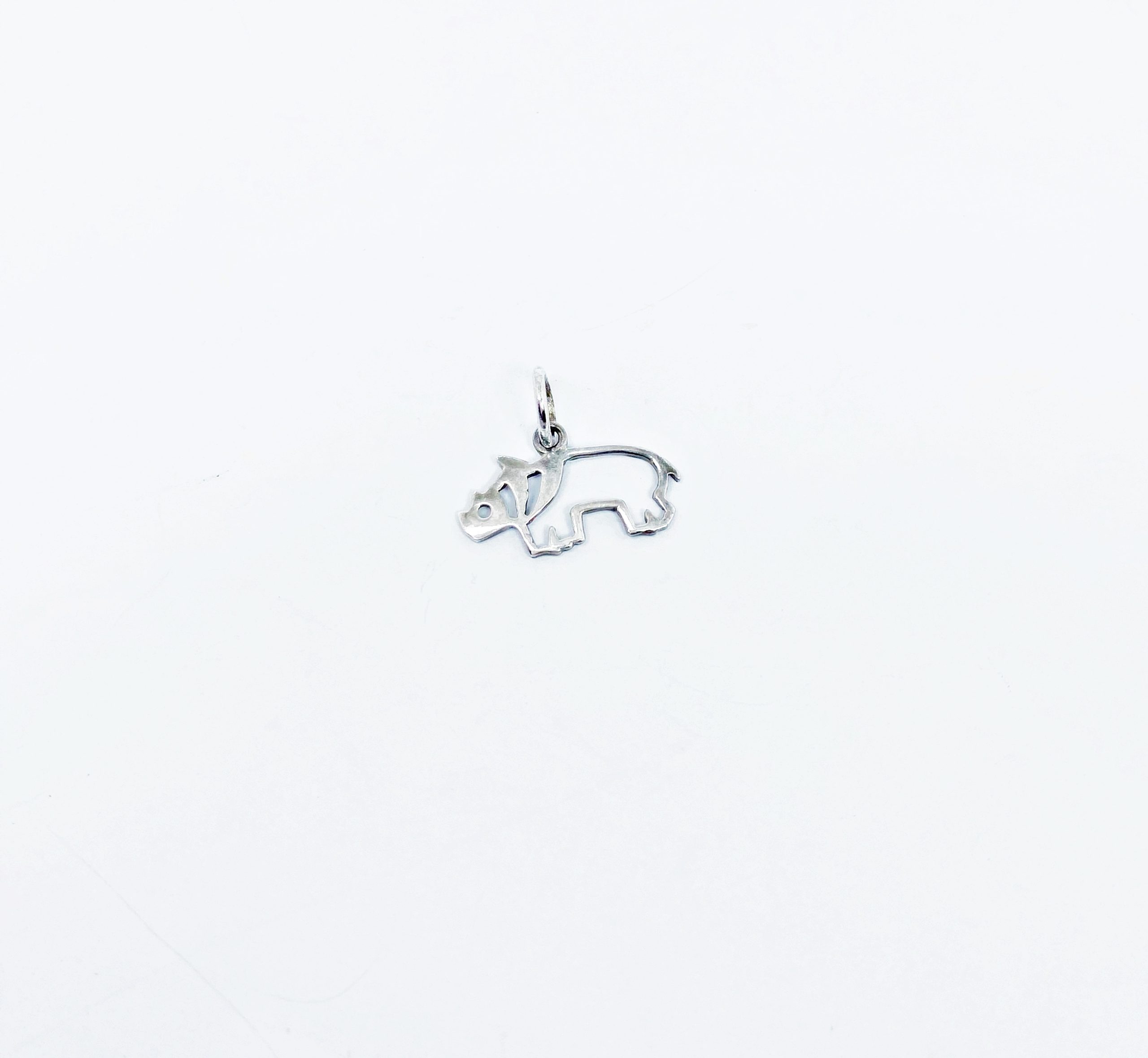 925 Sterling Silver Cut Out Rhino Pendant Necklace, Handmade Safari Jewelry Gifts - Image 8