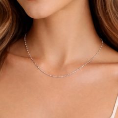 Handmade Minimalist Fancy Cutting Beads Chain Necklace - 925 Sterling Silver for Her
