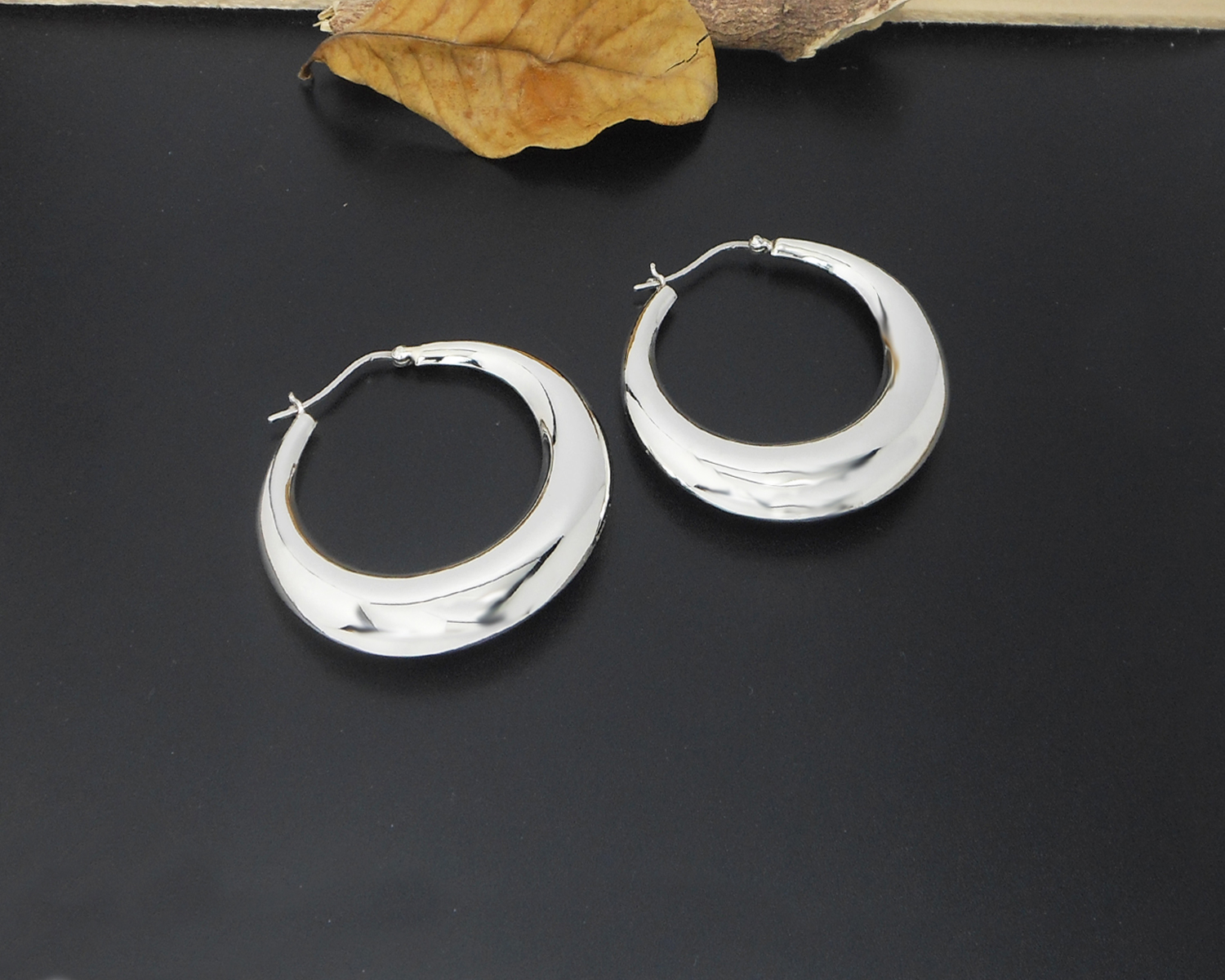 Handmade 925 Sterling Silver Large Puffy Round Hoop Earrings – 50mm Chunky Silver Hoops - Image 8