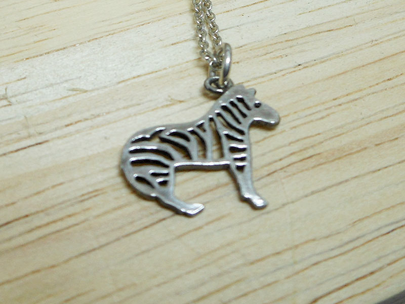 Handmade 925 Sterling Silver Zebra Pendant Necklace - Artisan Safari Jewelry - Image 8