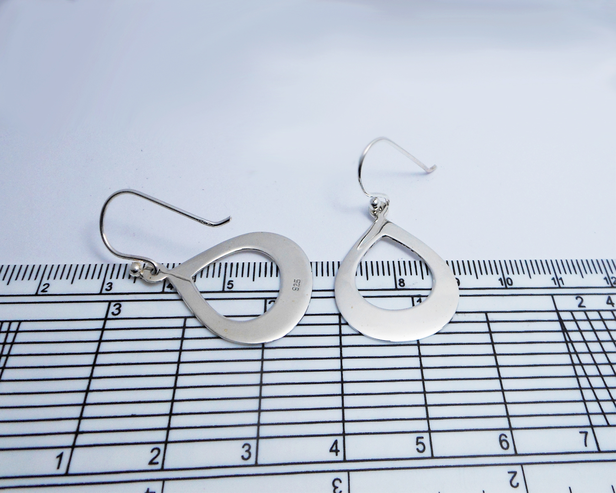 Handmade 925 Sterling Silver Elongated Oval Drop Earrings – Minimalist Dangle Earrings - Image 8