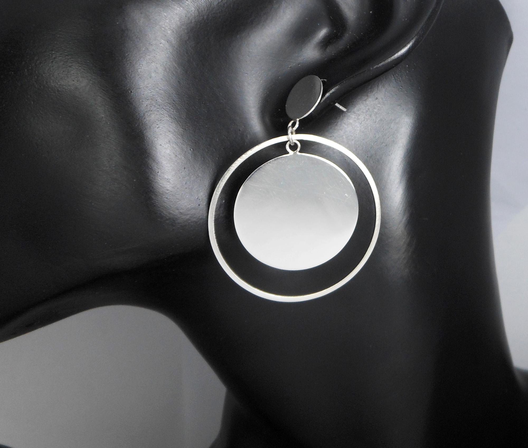 Handmade 925 Sterling Silver Spinning Circle & Disc Drop Earrings – Contemporary Geometric Jewelry - Image 8