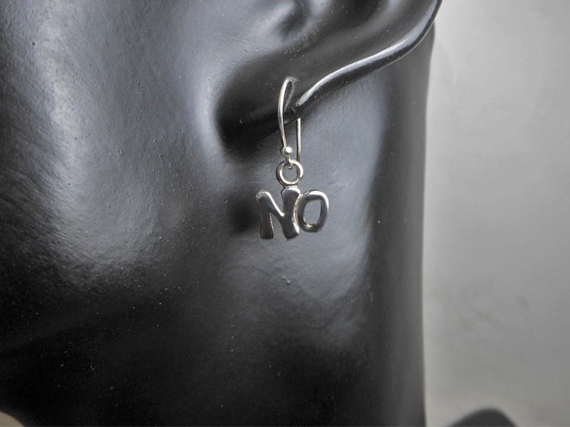 Handmade 925 Sterling Silver Yes No Mismatch Earrings – Unique Word Letter Drop Jewelry - Image 8