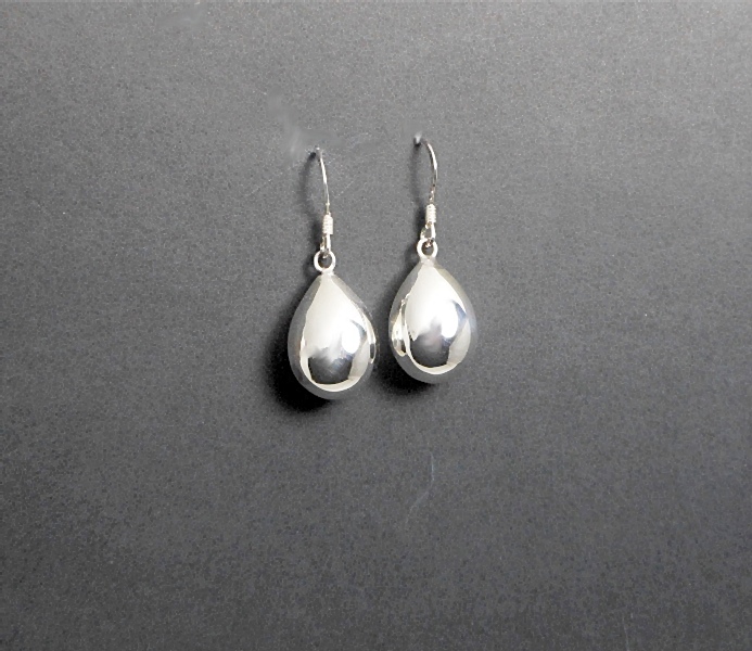 Handmade 925 Sterling Silver Puffy Teardrop Leverback Earrings – Minimalist Polished Drop Jewelry - Image 8