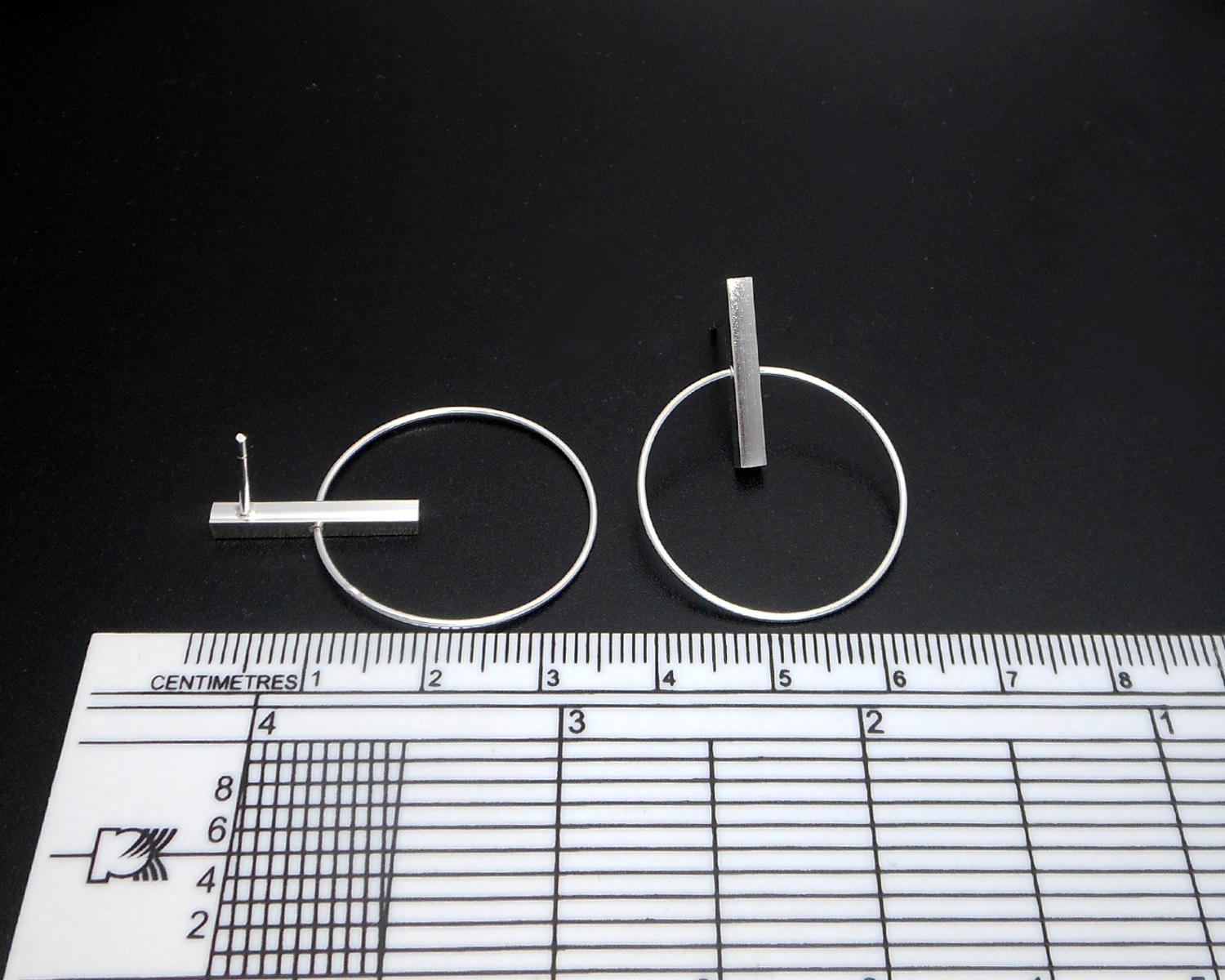 Handmade 925 Sterling Silver Circle Dangle Stud Earrings – Modern Geometric Hoop Drop Jewelry - Image 8