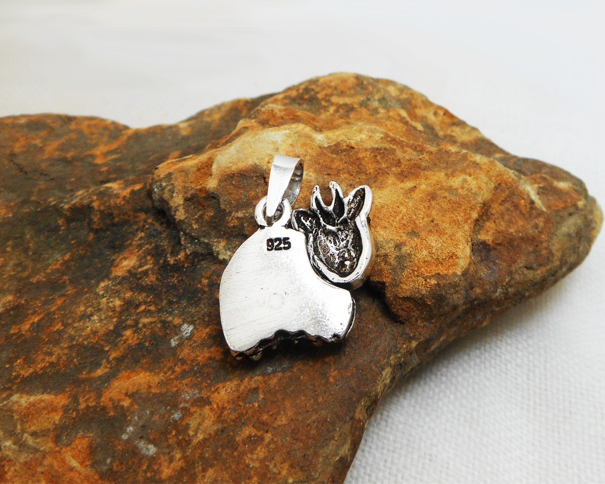 Handmade 925 Sterling Silver Moving Cow Pendant - Unisex Textured Animal Jewelry - Image 4